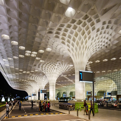 یک نمونه بتن اکسپوز درجا (فرودگاه بین المللی بمبئی هندوستان)